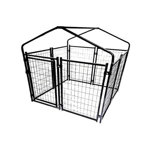 Heavy Duty Dog Kennel and Playpen Kit with Roof and Rain Cover, Pet