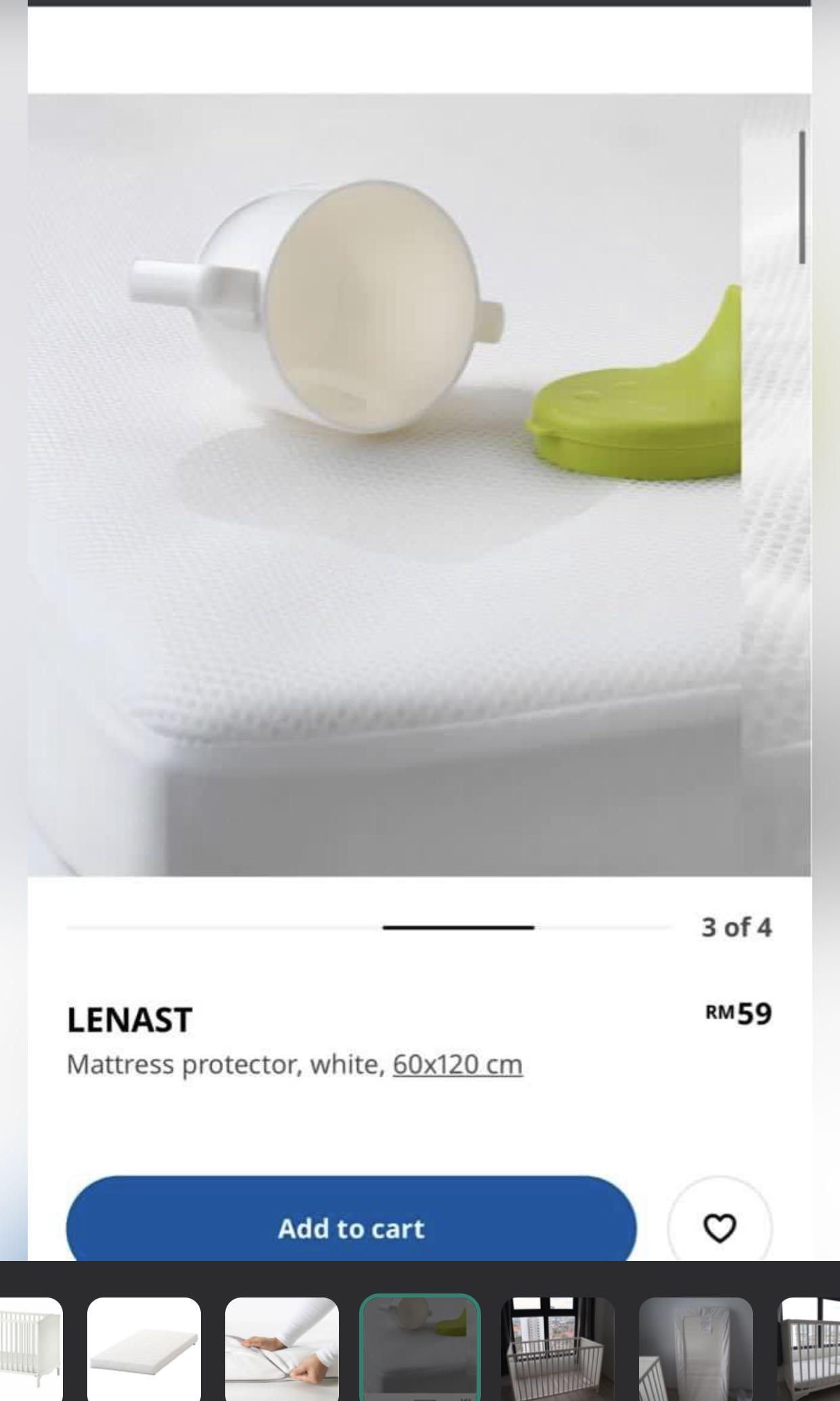 Ikea Cot Mattress with Waterproof Cover, Babies & Kids, Baby Nursery