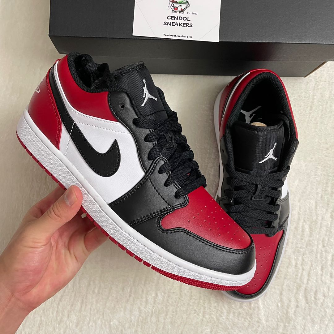 Jordan AJ 1 Low Bred Toe ❤️🖤, Men's 