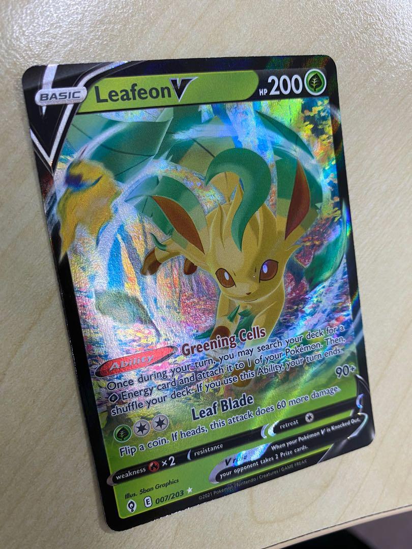 Leafeon V Evolving Skies 007/203 Pokémon Card, Hobbies & Toys