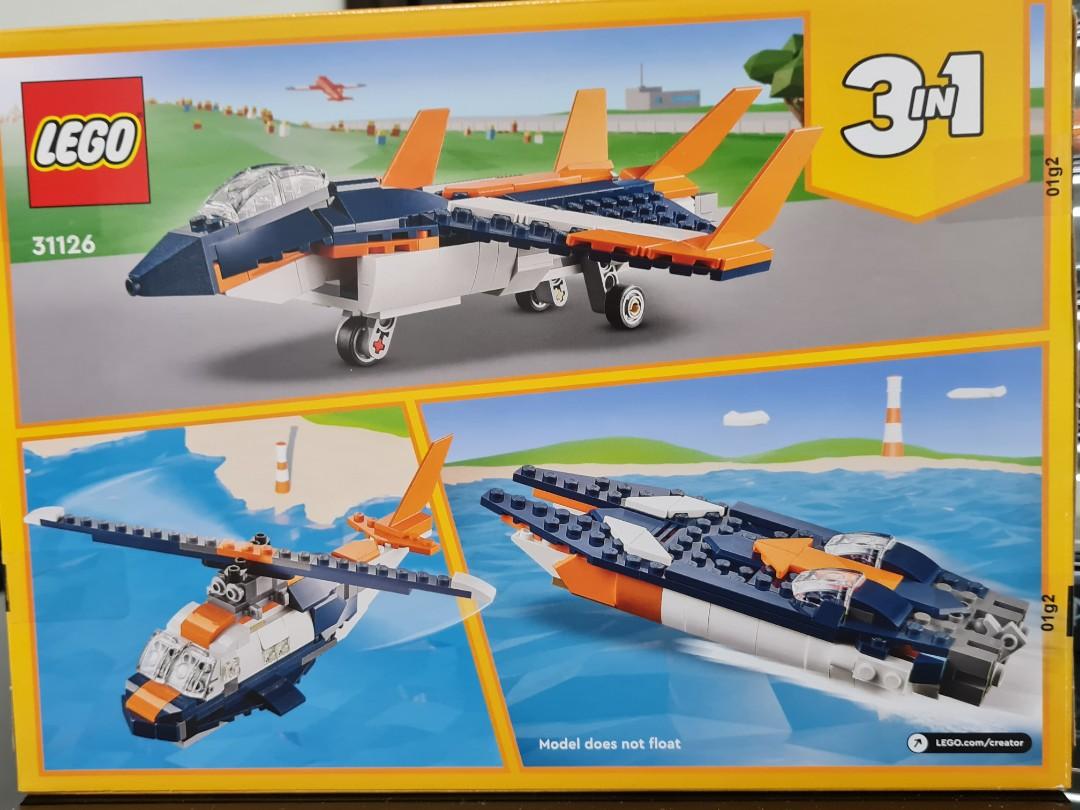[ROLLBACK] Lego Creator 3-in-1 31126 Supersonic Jet, Hobbies & Toys ...