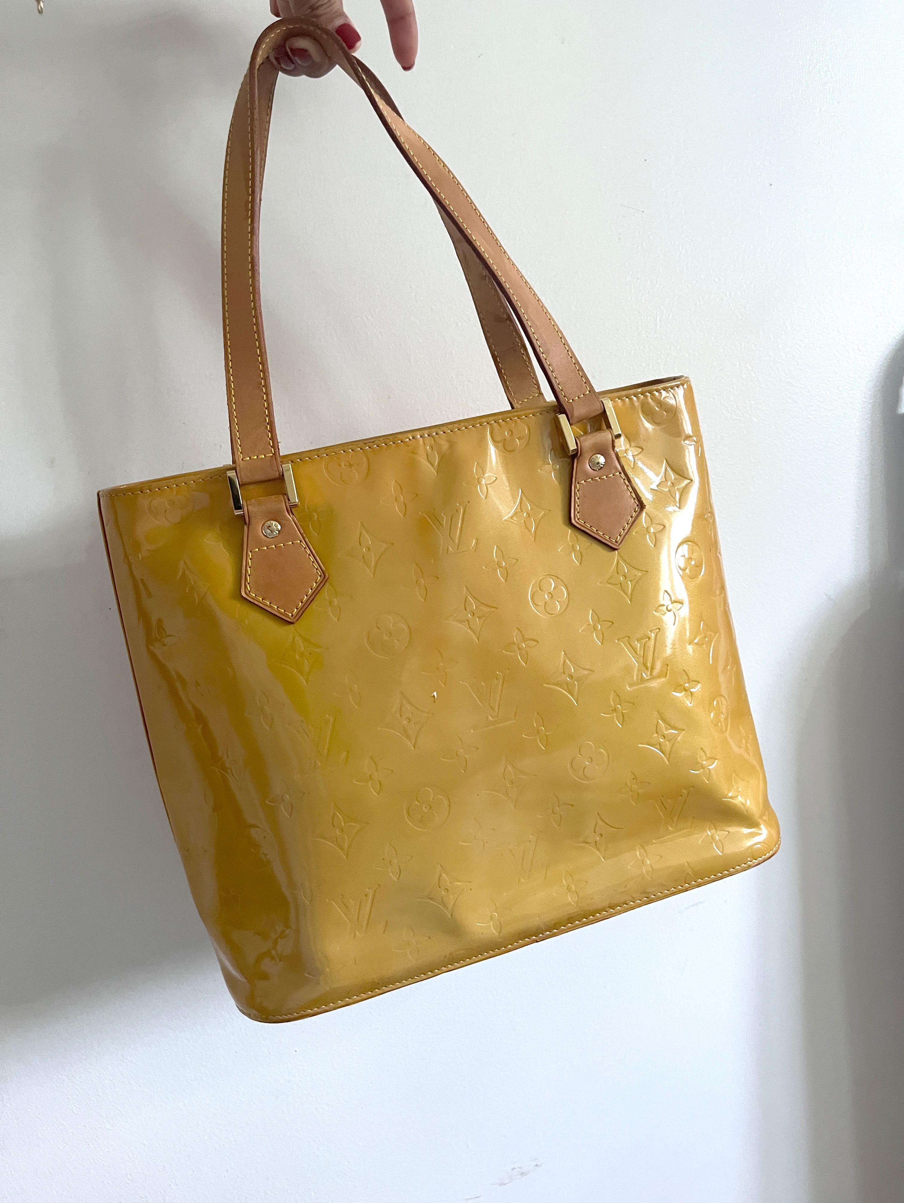 Yellow Louis Vuitton Monogram Vernis Houston Tote Bag