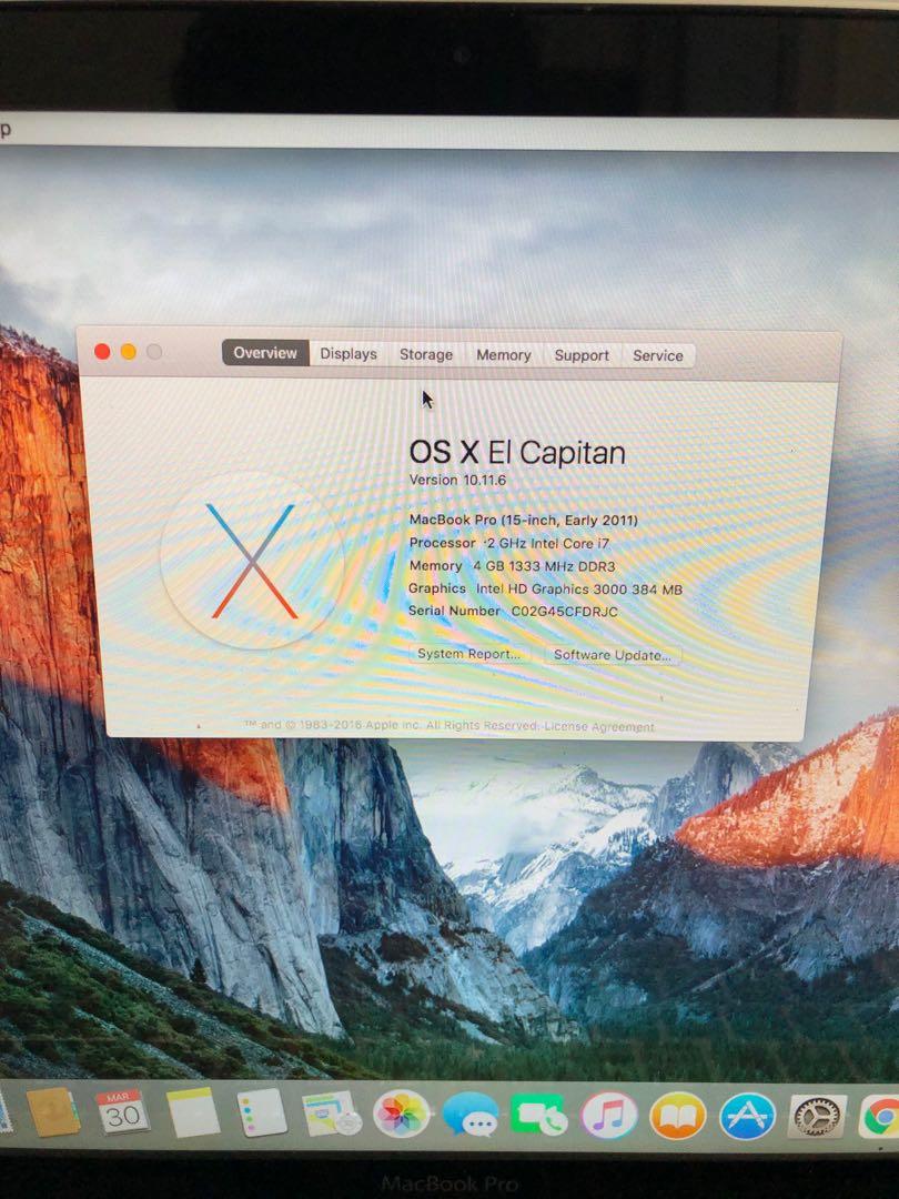 MacBookPro 2015 El Capitan i7 16GB 256GB