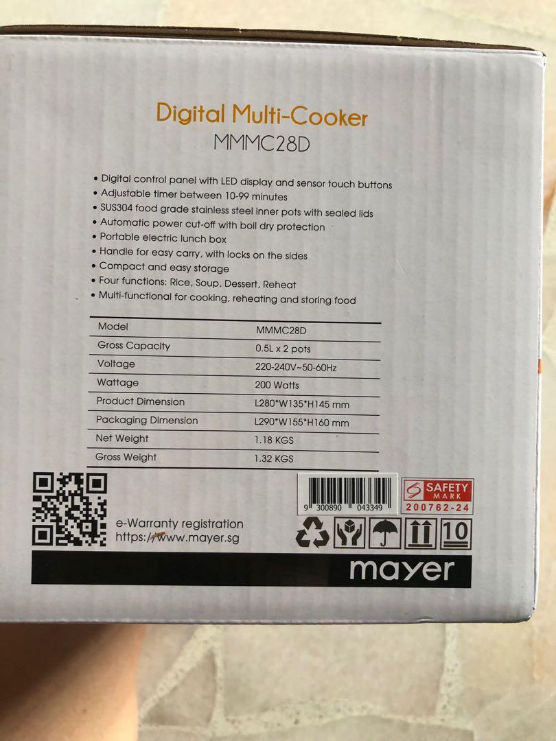 Mayer Digital Multi Cooker MMMC28D Pink, TV & Home Appliances, Kitchen