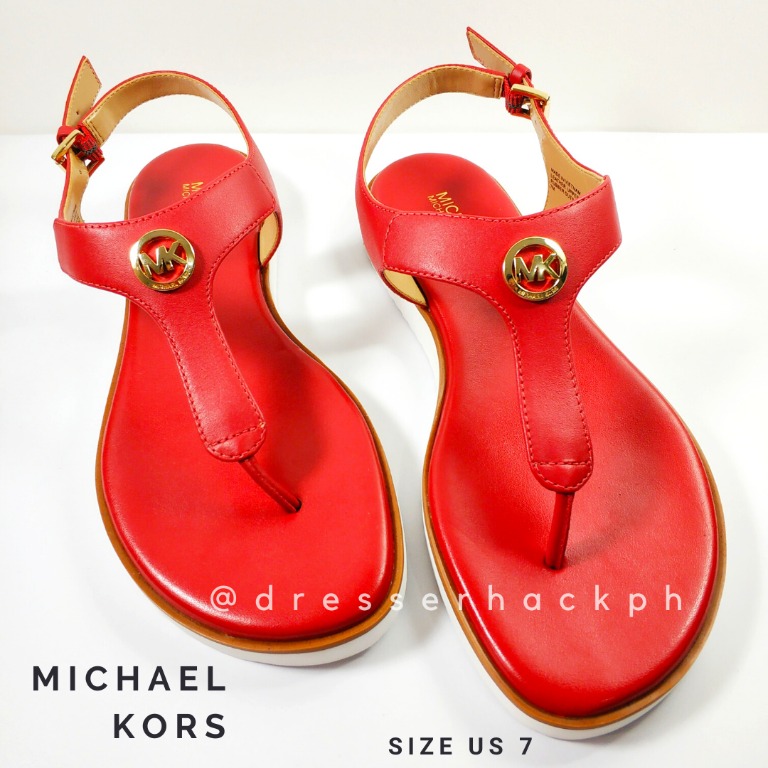 Michael kors red flip flops on sale