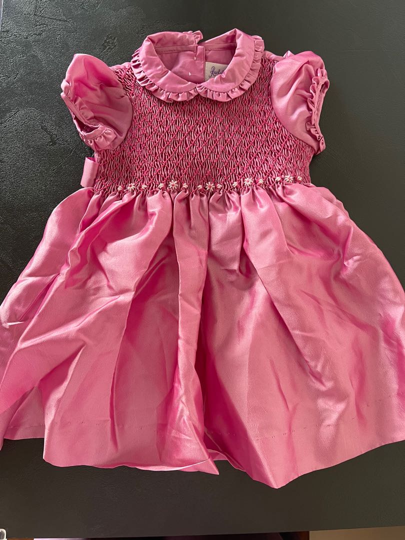 New with Tag Rachel Riley Pink Smocked Party Dress, Babies & Kids ...