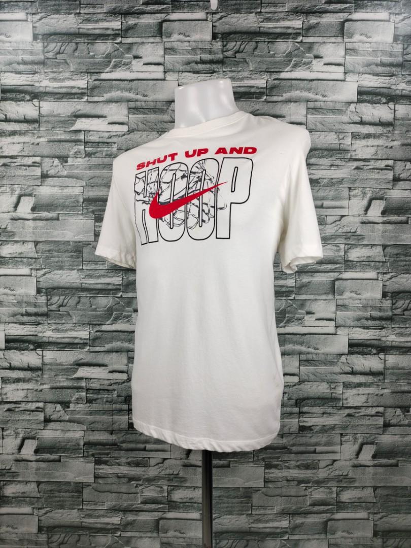 Nike Swoosh Shut Up And Hoop White Shirt, Men's Fashion, Tops \u0026 Sets,  Tshirts \u0026 Polo Shirts on Carousell