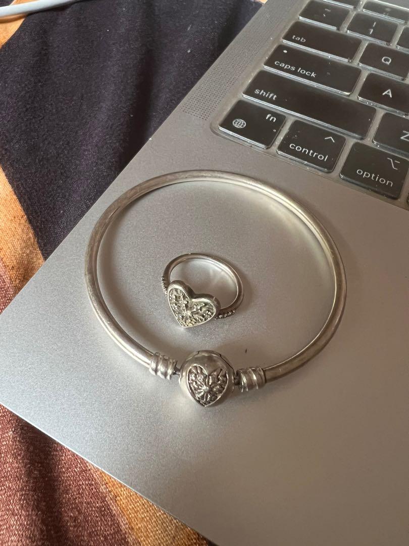 Pandora Heart of Winter Bangle and Ring Women s Fashion Jewelry