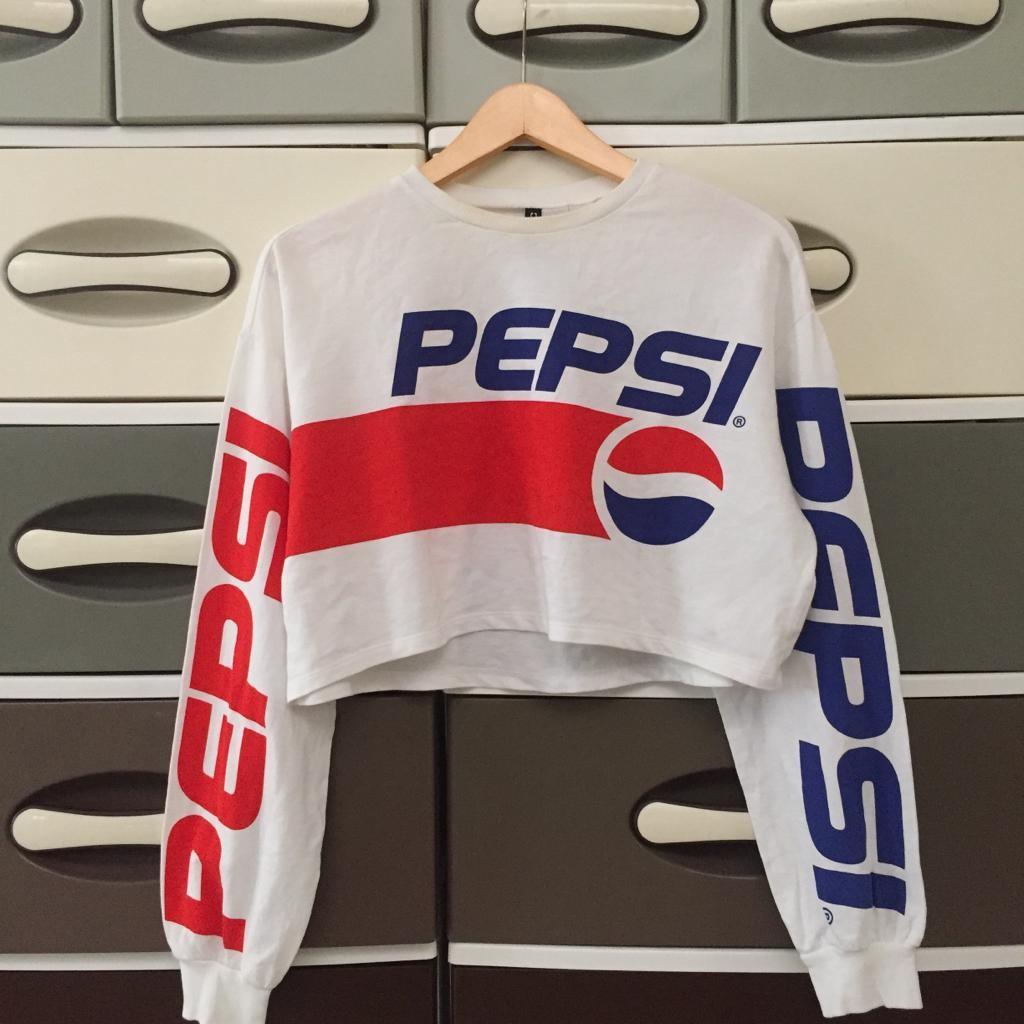 Pepsi H M Crop Sweater Fesyen Wanita Pakaian Wanita Atasan di