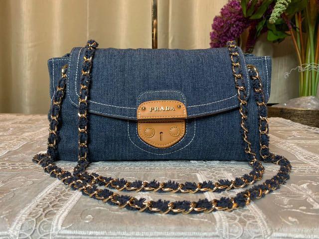 Prada denim 2way bag clearance