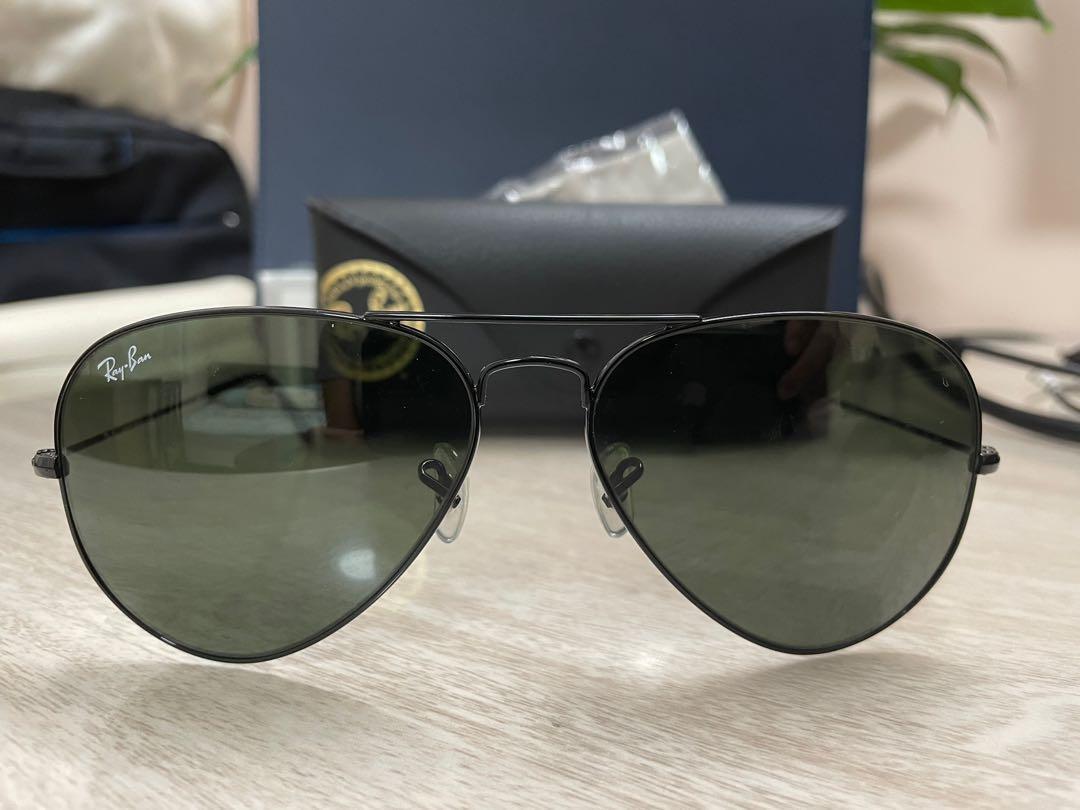 Ray ban Aviator Black Frame Black Green 
