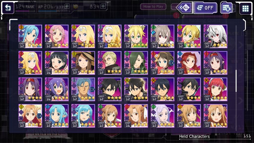 SAO Sword Art Online Unleash Blading Asia End Game Account Anime