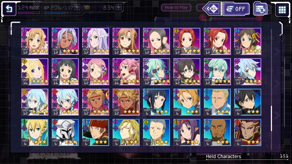 SAO Sword Art Online Unleash Blading Asia End Game Account Anime