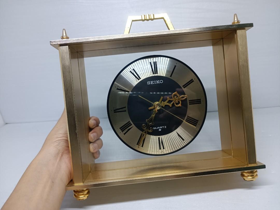 Seiko brass/gold display clock Japan, Furniture & Home Living, Home Decor,  Clocks on Carousell