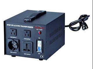 Simran Voltage Transformer, 1500 W, paso arriba y abajo, 110 V, 220 Volt Power Converter, Negro (acn-1500)