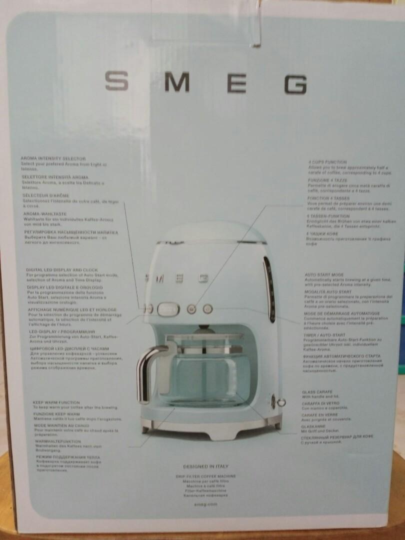 Brand New SMEG drip filter coffee machine with box and packaging (cream