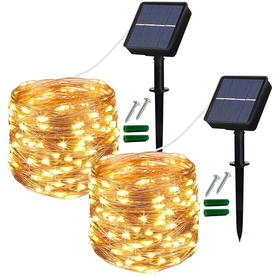 Outdoor Solar String Lights Waterproof 12M 100 led Copper Wire Light New 