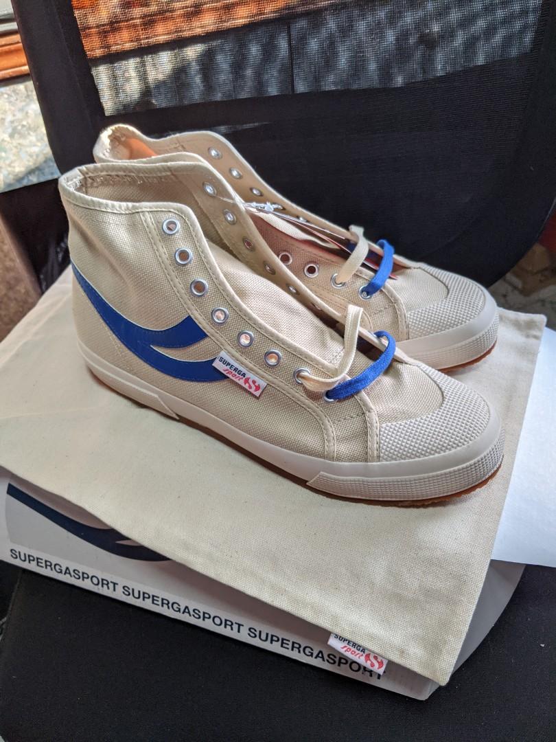 Superga Cotu Panatta Ecru Royal Sneaker High Top, Men's Fashion