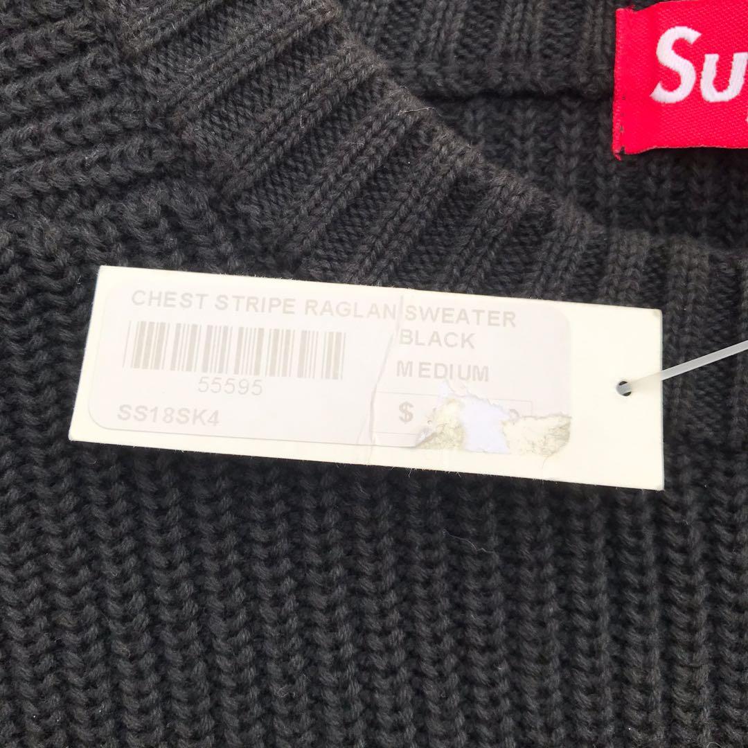 SUPREME CHEST STRIPE RAGLAN SWEATER SS18 Men s Fashion Tops