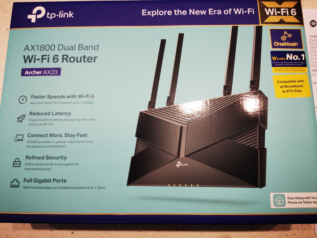 Tp-link archer ax23 ax1800 WiFi 6 router, Computers & Tech, Parts ...