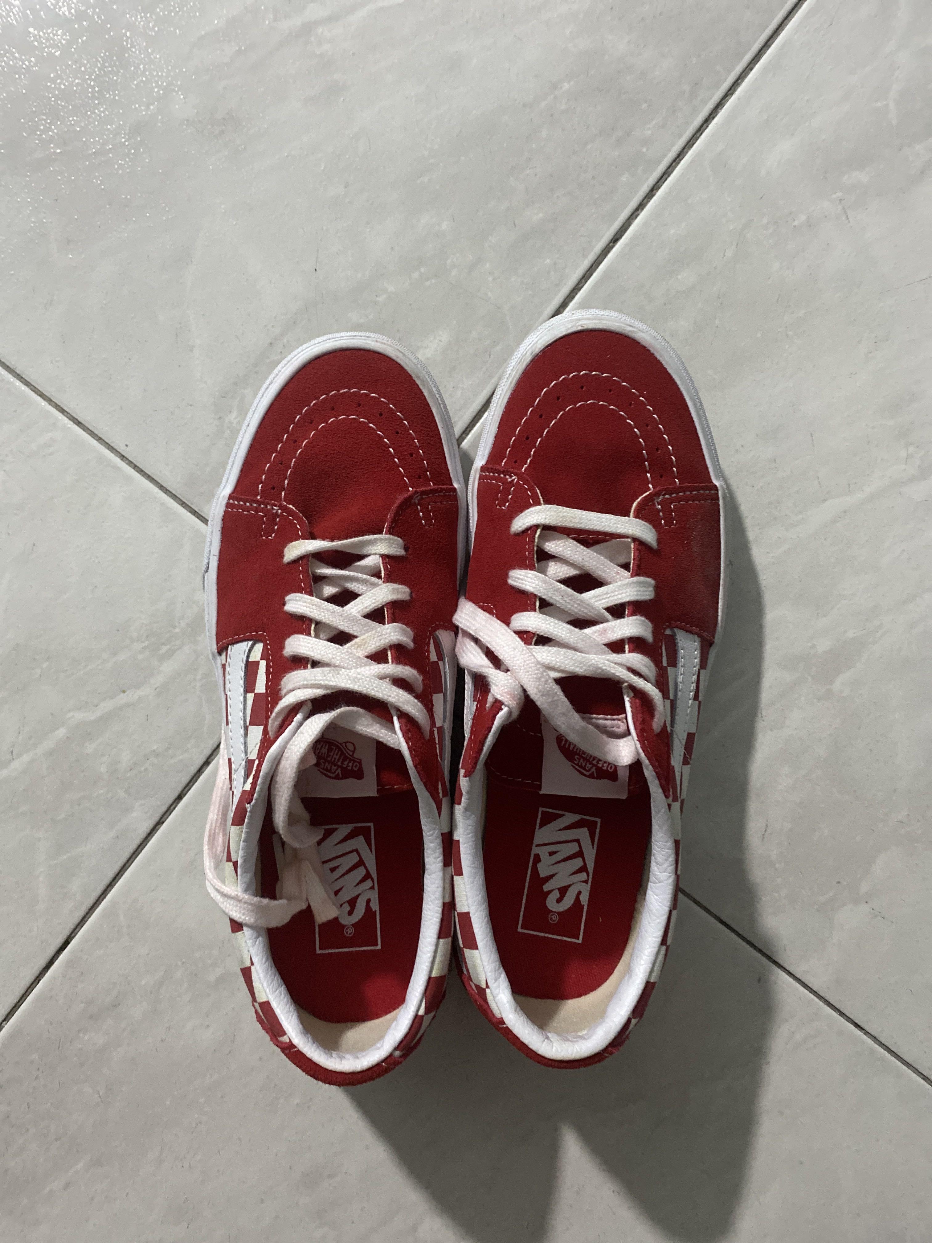 VANS SK8 Low Checkerboard Sneakers VN0A4UUK 8 Racing Red