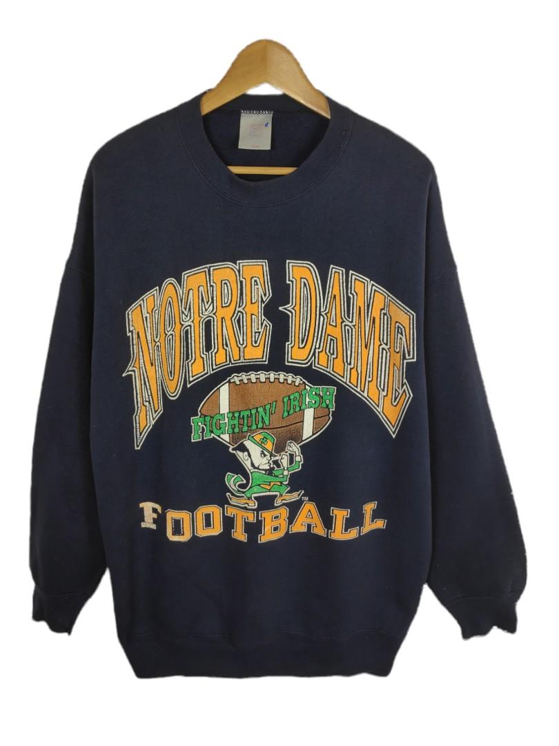 Vintage Notre Dame Sweatshirt Men s Fashion Tops Sets Hoodies