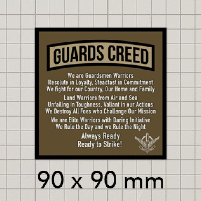 Waterproof Stickers Singapore Armed Forces / SAF GUARDS CREED