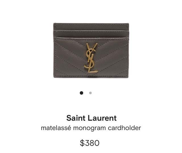 YSL grey card holder saint laurent