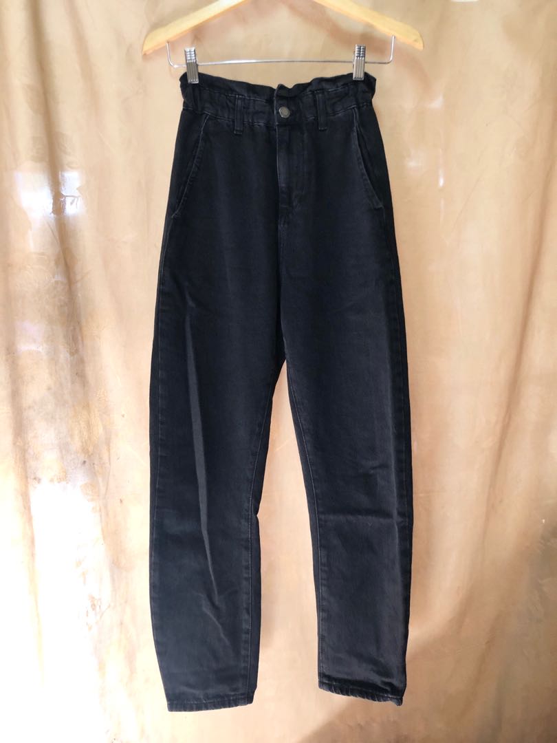 ZARA Black Baggy Jeans, Fesyen Wanita 
