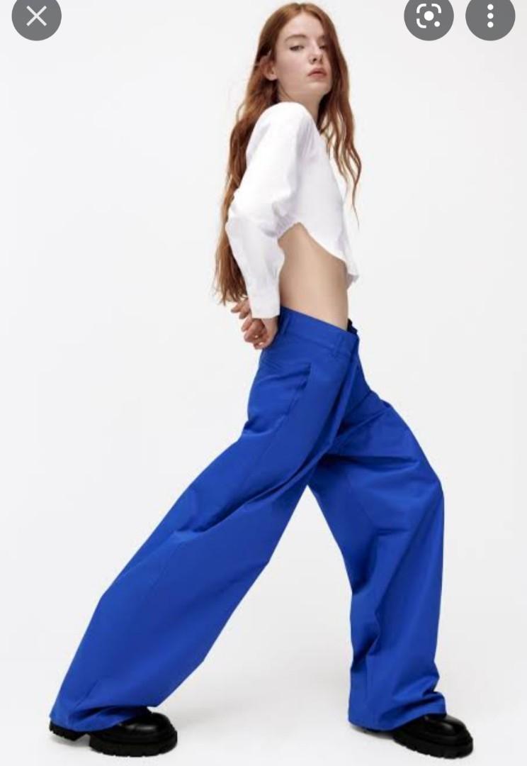 Zara Cropped Poplin Shirt, Fesyen 