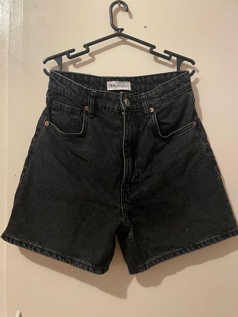 Black denim hot sale shorts zara