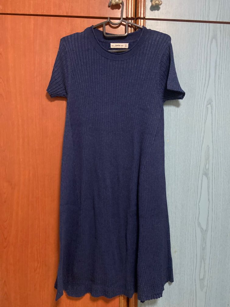 Zara Navy Blue Dress, Women's Fashion ...