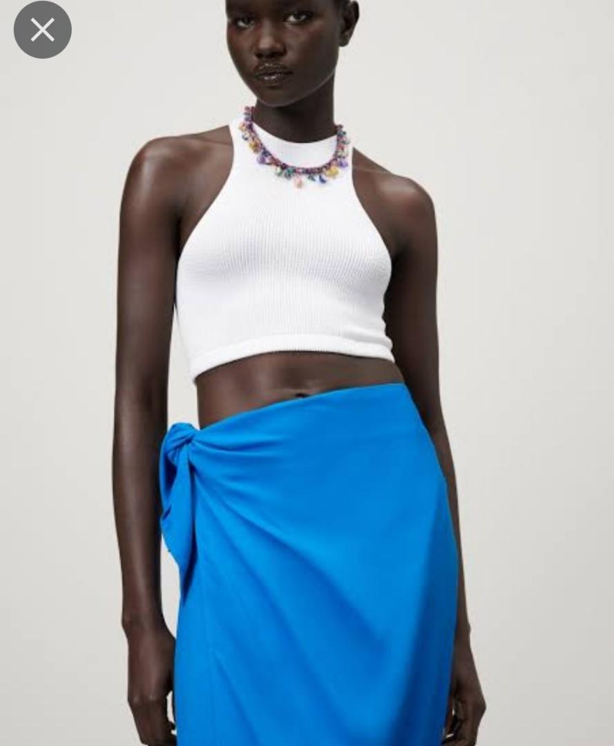 Zara Tshirt Halter Seamless White 