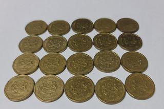 $1 coin Singapore One dollar coin fengshui wealth coin ( 1988)