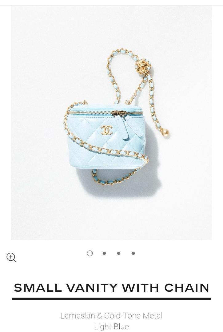 22S Chanel Small Vanity Chain Pearl Crush Blue, Luxury, Bags & Wallets on  Carousell