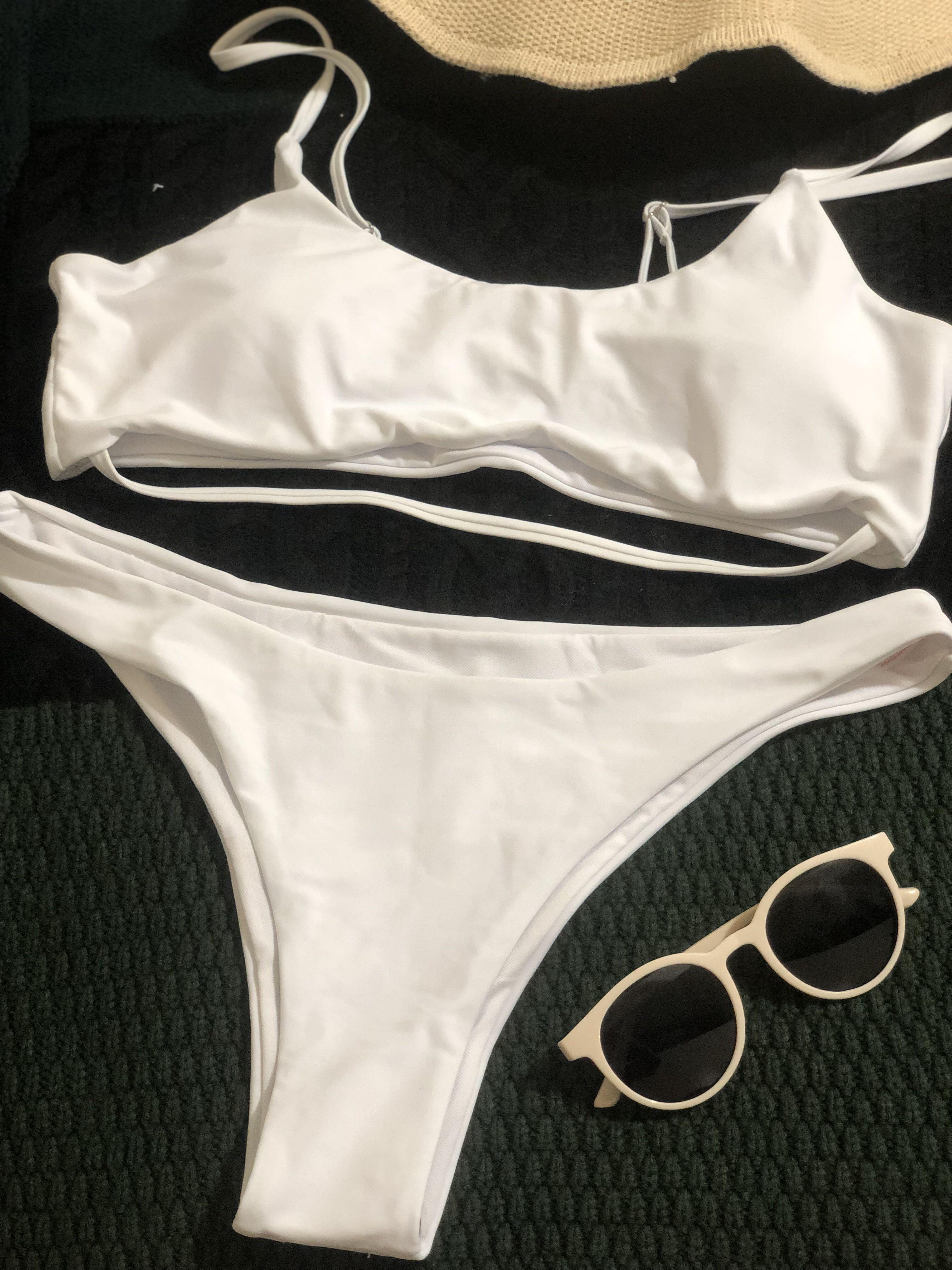 2 piece White Swimsuit, Women's Fashion, Swimwear, Bikinis & Swimsuits