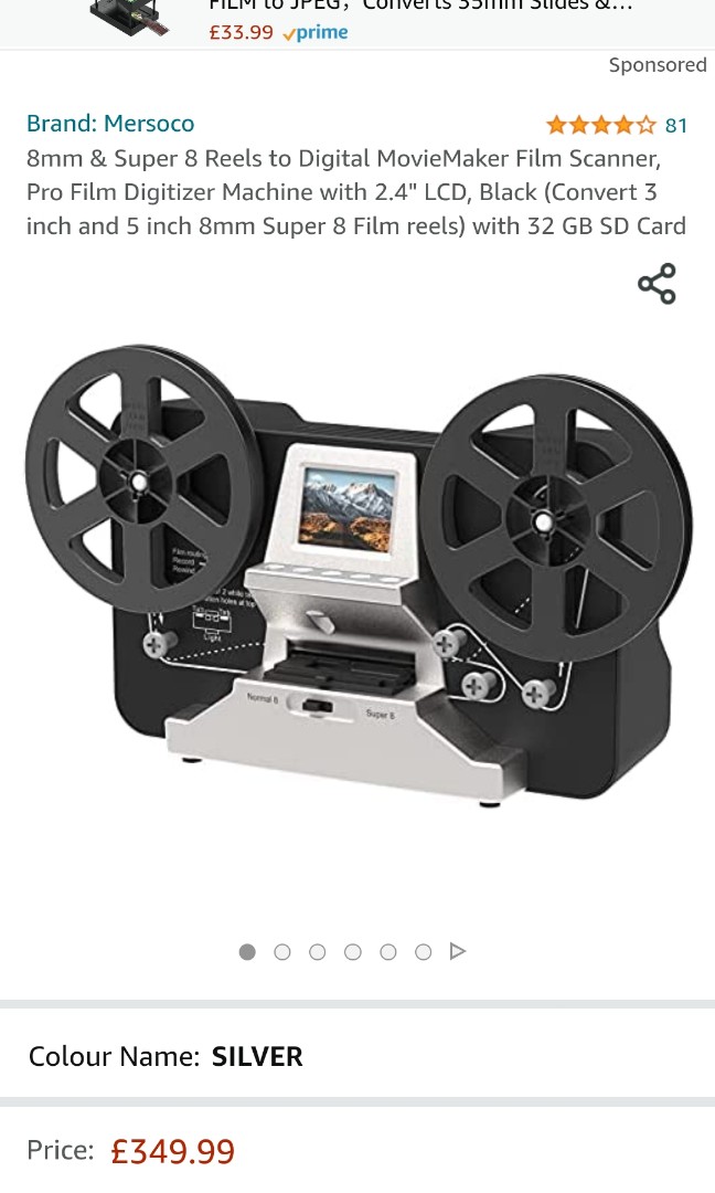 8mm & Super 8 Reels to Digital MovieMaker Film Scanner, Pro Film