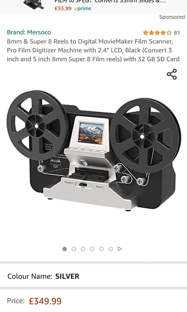 8mm & Super 8 Reels to Digital MovieMaker Film Scanner, Pro Film Digitizer  Machine with 2.4