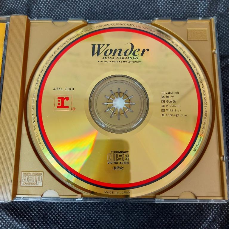 完全限定盤(24k GOLD金碟) 中森明菜akina - Wonder REmix 精選CD (88年