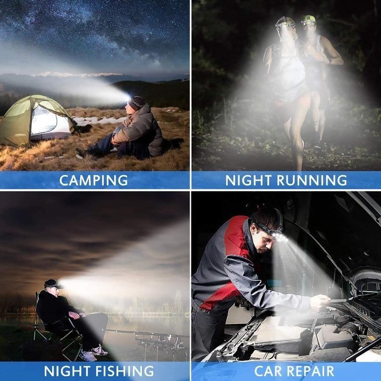 ???? ???????????????? ????????????????????????????????!) Rechargeable Headlamp, LED 18000 Lumens  Modes USB Wired White Red Lights Waterproof Head Lamp for Outdoor Camping  Cycling Running Fishing, Sports Equipment, Hiking  Camping on Carousell