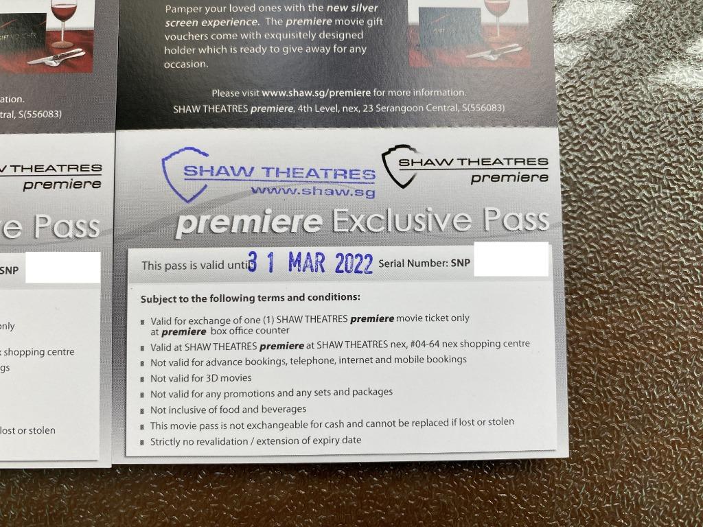 A PAIR OF SHAW PREMIERE VOUCHERS PLUS A SET OF TRUFFLES FRIES 2