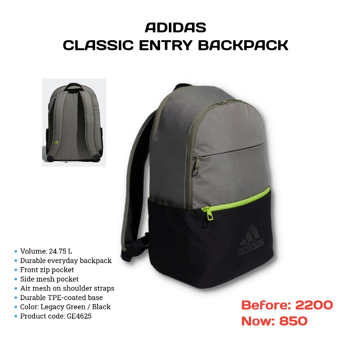 adidas backpack green and black