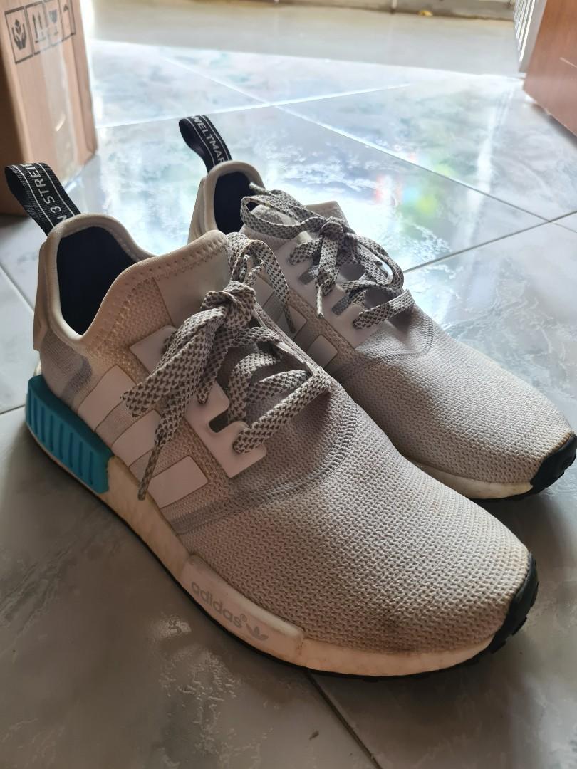 Adidas NMD R1 Blue and Grey Women s Fashion Footwear Sneakers
