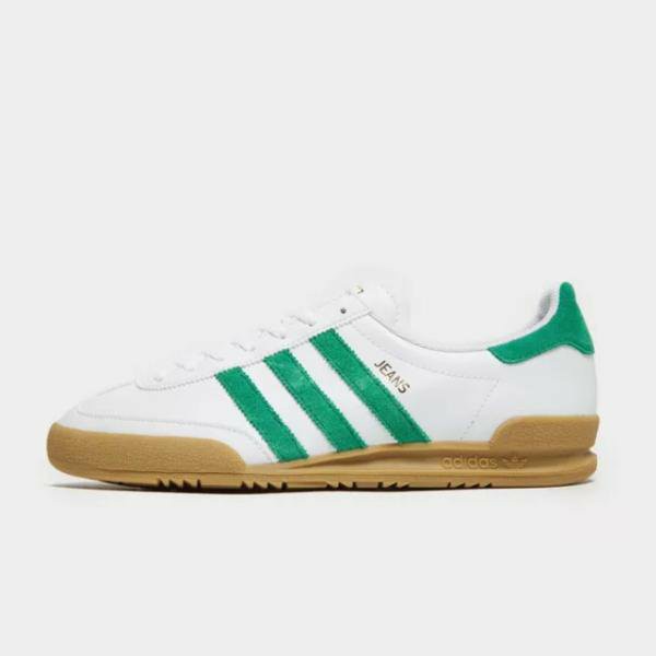 MENS' ADIDAS ORIGINALS JEANS White & Green Trainers with Gummy Soles US ...