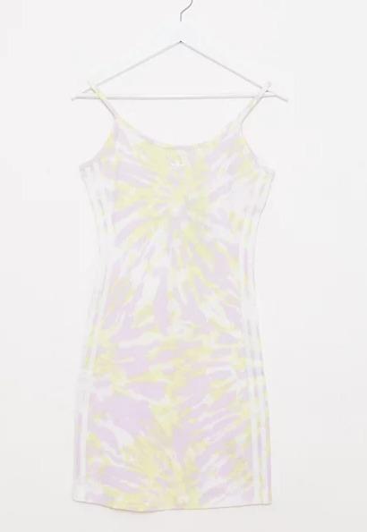 Adidas originals three stripe bodycon top dress in pink tie dye