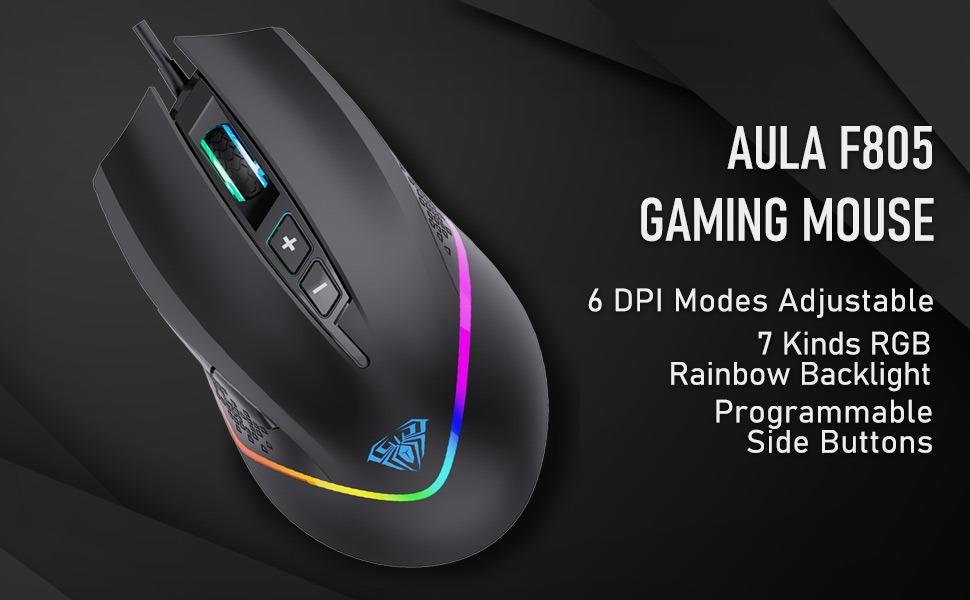 AULA F805 Gaming Mouse with 7 Keys (Category: Mouse & Mousepads) located in Las Pinas. Submitted by borjamonica644 (Listing ID 1146959894, Image 3). Description: AULA F805 Gaming Mouse with 7 Keys Brand New @ Php 300 Gaming Mouse Specs: Sensor: A704E Product dimension: 5.04*2.74*1.61inches / 128*69.7*40.8mm Type: Wired Gaming Mouse for PC / Laptop Default DPI: 800/1200/1600/2400 Backlight: Adjustable breathing backlight effect Operating system: W
