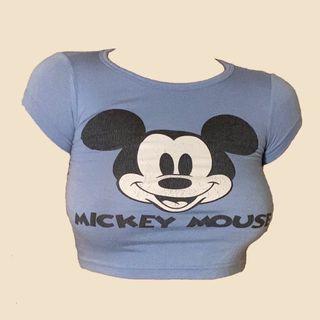 Baby Tee Mickey Mouse Tumblr Crop Top graphic korean cute tee vintage aesthetic Y2K