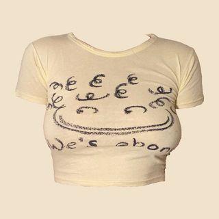 Baby Tee We’s Ebony tumblr crop top graphic tee korean shirt vintage y2k