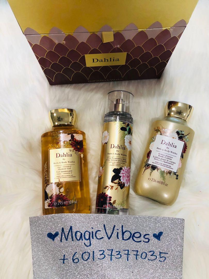 BATH AND BODY WORKS BBW DAHLIA GIFT SET, Health & Beauty, Perfumes