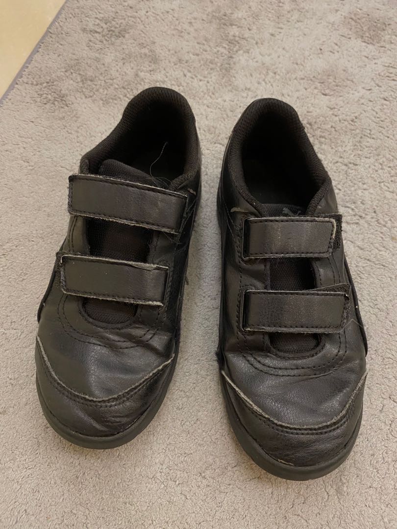 Puma black velcro school shoes best sale